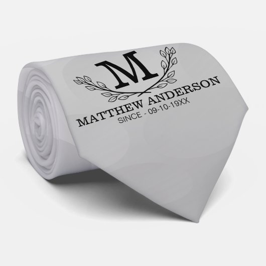 Aangepaste Golf Ball Pattern Name Monogram Age Stropdas (Opgerold)