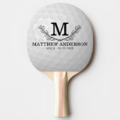 Aangepaste Golf Ball Pattern Name Monogram Age Tafeltennisbatje (Voorkant)