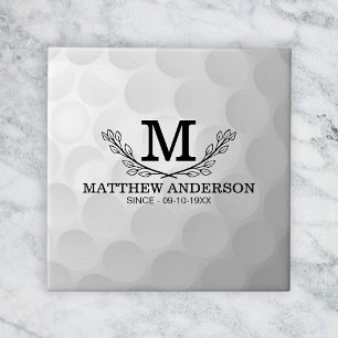 Aangepaste Golf Ball Pattern Name Monogram Age Tegeltje