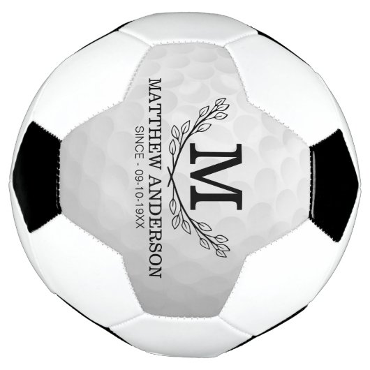 Aangepaste Golf Ball Pattern Name Monogram Age Voetbal (Gedraaid)