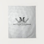 Aangepaste Golf Ball Pattern Name Monogram Age Wandkleed (Voorkant)