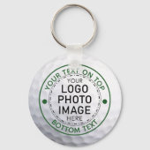 Aangepaste Golf Ball Photo Logo Custom Sleutelhanger (Achterkant)