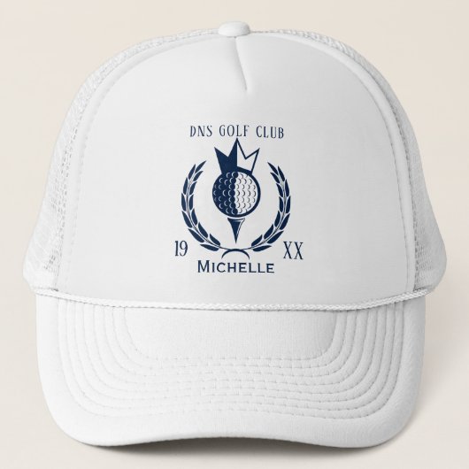 Aangepaste Golf Club Name Classic Trucker Pet (Voorkant)