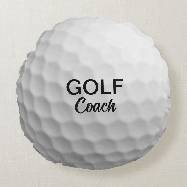 Aangepaste Golf Coach Keepsake Rond Kussen (Voorkant)
