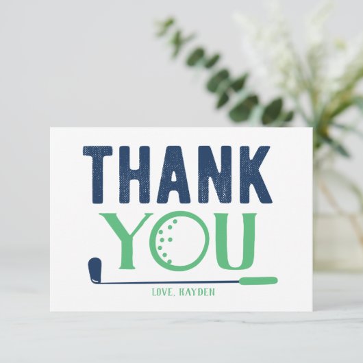 Aangepaste Golf-kaart voor bedankt (Staand voorkant)