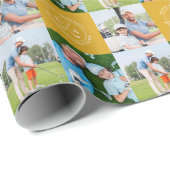 Aangepaste Golf Multi Foto Monogram Vaderdag Cadeaupapier (Rol Hoek)