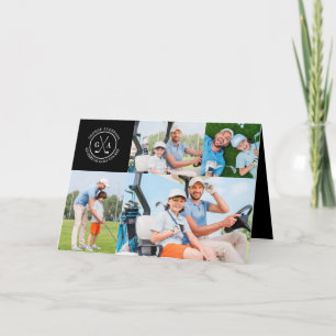 Aangepaste Golf Multi Foto Monogram Vaderdag Kaart