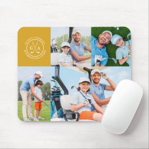 Aangepaste Golf Multi Foto Monogram Vaderdag Muismat