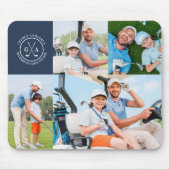 Aangepaste Golf Multi Foto Monogram Vaderdag Muismat (Voorkant)
