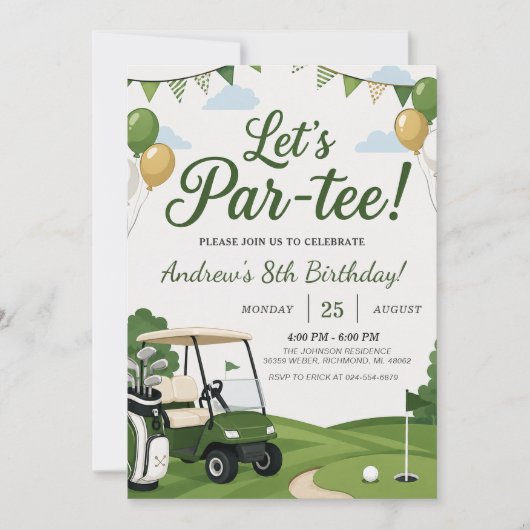 Aangepaste Golf Verjaardag Kaart (Voorkant)