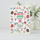 Aangepaste Golf Verjaardag Par-T-shirt Design Kaart (Staand voorkant)