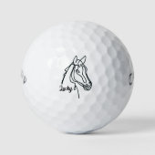 Aangepaste golfbal cadeau met ruiterpaard logo golfballen (Voorkant)