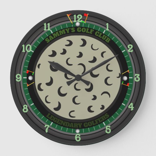 Aangepaste Golfbal grote klok (Voorkant)