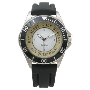 Aangepaste golfbal sporten golfer citaat goud zwar horloge