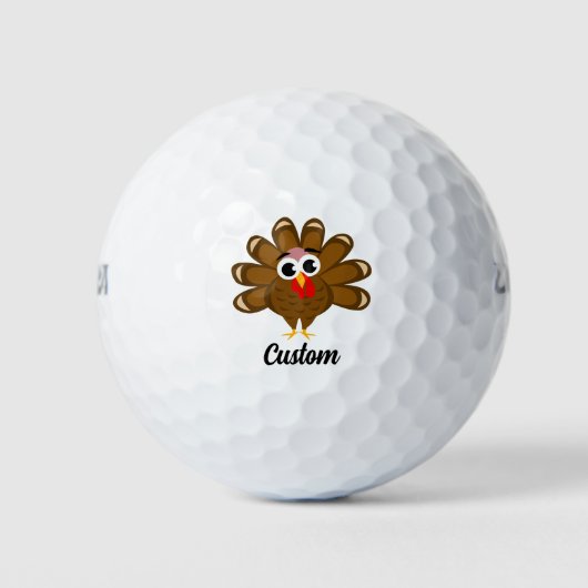 Aangepaste golfballen met grappige kalkoenen logo (Voorkant)