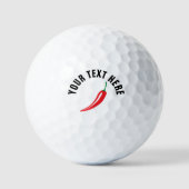 Aangepaste golfballen met logo van rode oliepaprik (Voorkant)