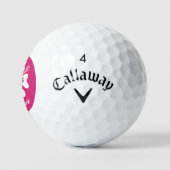 Aangepaste golfballen met roze Hibiscus-bloem (Logo)