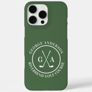 Aangepaste golfclub-hoes met gepersonaliseerd mono iPhone 16 pro max hoesje