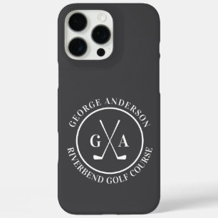 Aangepaste golfclub-hoes met gepersonaliseerd mono iPhone 16 pro max hoesje