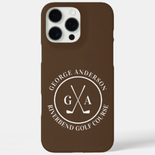 Aangepaste golfclub-hoes met gepersonaliseerd mono iPhone 16 pro max hoesje