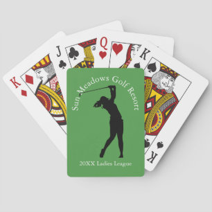 Aangepaste Golfclub Naam Vrouw Golfer Speelkaarten
