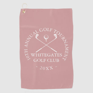 Aangepaste Golfclub Toernooi Stof Roze Roze Golfhanddoek