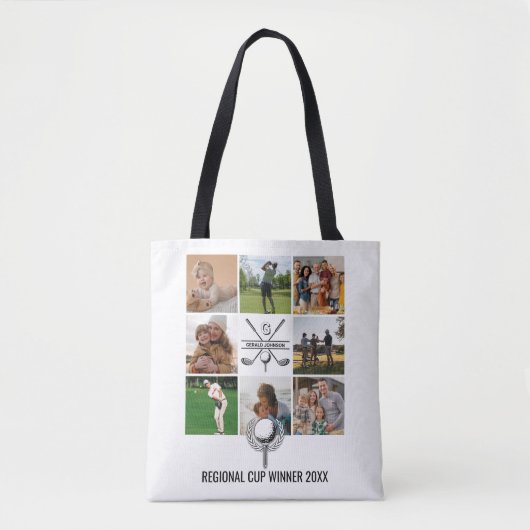 Aangepaste golfcollage met monogramontwerp draagtas (Voorkant)