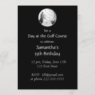 Aangepaste Golfcursus Birthday Party nodigt uit Kaart