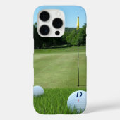 Aangepaste Golfcursus Foto Golfer Monogram Fairway Case-Mate iPhone Case (Achterkant)