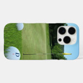 Aangepaste Golfcursus Foto Golfer Monogram Fairway Case-Mate iPhone Case (Achterkant (horizontaal))