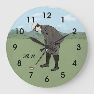 Aangepaste  golfer grote klok