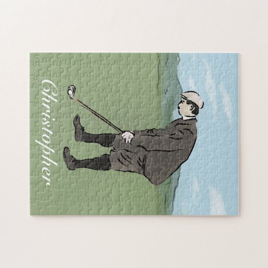 Aangepaste golfer legpuzzel (Horizontaal)