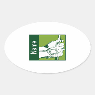 Aangepaste golfer ovale sticker