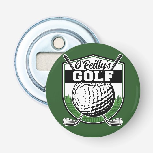 Aangepaste Golfer Player Pro Golf Country Club Button Flesopener (Voorkant)