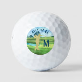 Aangepaste golfernaam 3-D monogram Golfballen (Voorkant)