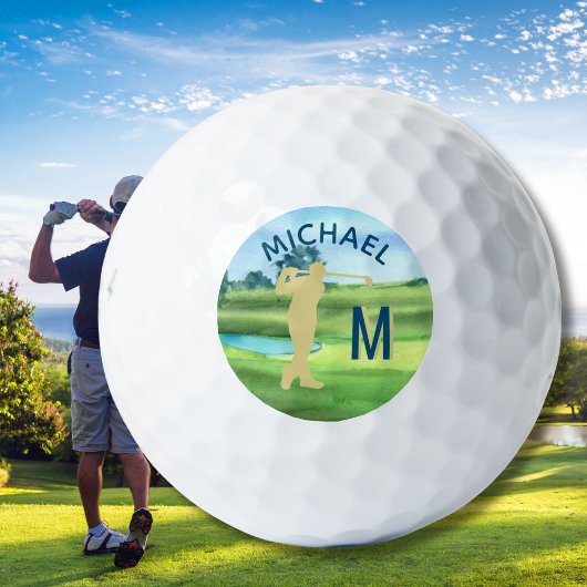 Aangepaste golfernaam 3-D monogram Golfballen