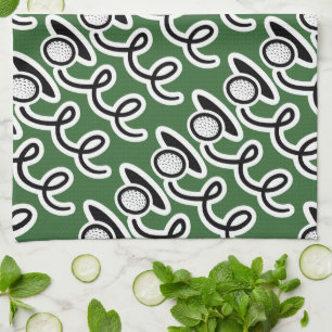 Aangepaste golfhanddoek met golfballpatroon theedoek