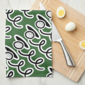 Aangepaste golfhanddoek met golfballpatroon theedoek (Quarter Fold)