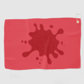 Aangepaste golfhanddoek – Tomaat Rood Inktsplash (Horizontaal)