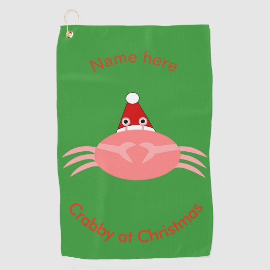 Aangepaste Golfhanddoek voor kerstkrab (Voorkant)