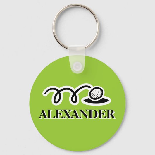 Aangepaste golfsleutelhanger met aangepaste naam sleutelhanger (Voorkant)