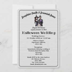 Aangepaste Gotische Heks & Warlock Hallowedding Kaart