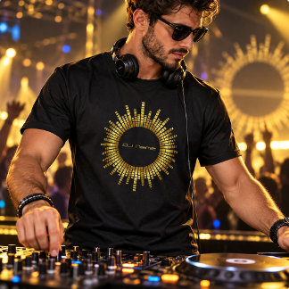 Aangepaste Goud Equalizer DJ Naam T-shirt