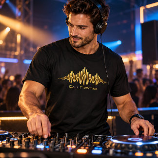 Aangepaste Goud Equalizer DJ Naam T-shirt