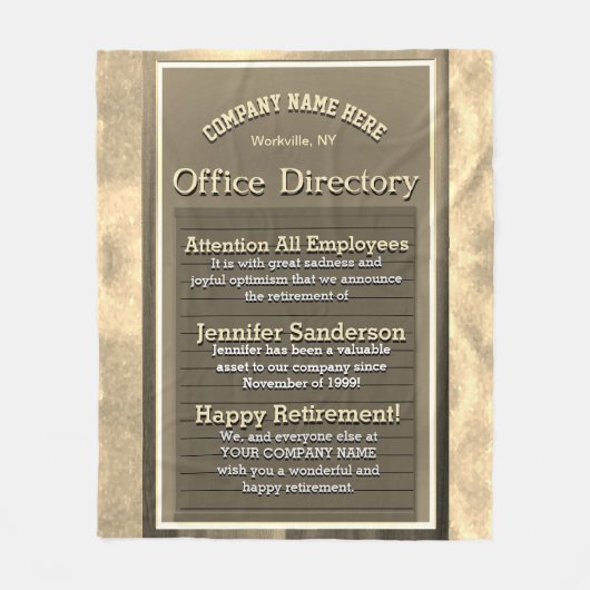 Aangepaste  Goud Pensioen Teken Fleece Deken (Voorkant)