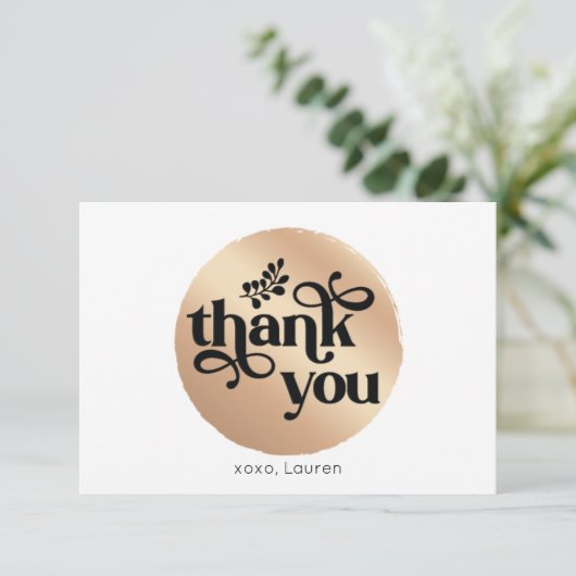 Aangepaste goudcirculatie Hartelijk dank Bedankkaart (Staand voorkant)