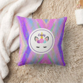 Aangepaste gouden bespikte kleurrijke Unicorn Kussen (Deken)