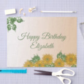 Aangepaste Gouden Bloemen Art Corners Verjaardag Tissuepapier (Craft)