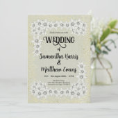 Aangepaste gouden bloemenelegantie bruiloft Uitnod Kaart (Staand voorkant)