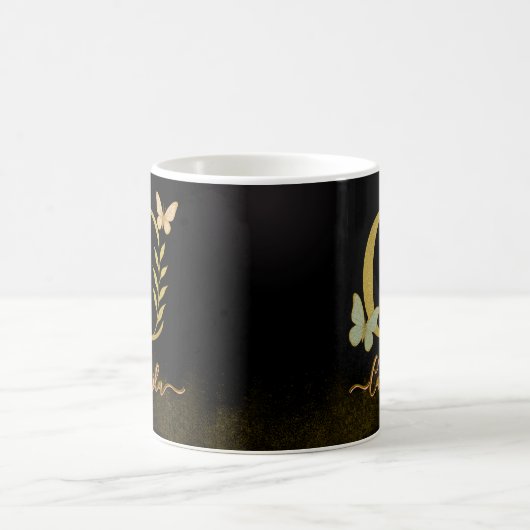 Aangepaste Gouden C Mok – Vlindermonogram (Center)